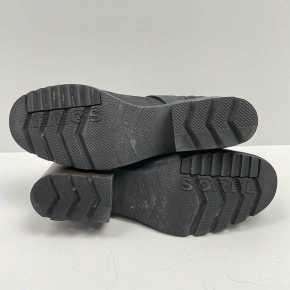 Sorel | Cate Buckle Black Leather Waterproof Block Heel Ankle Boots Booties - Picture 11 of 11